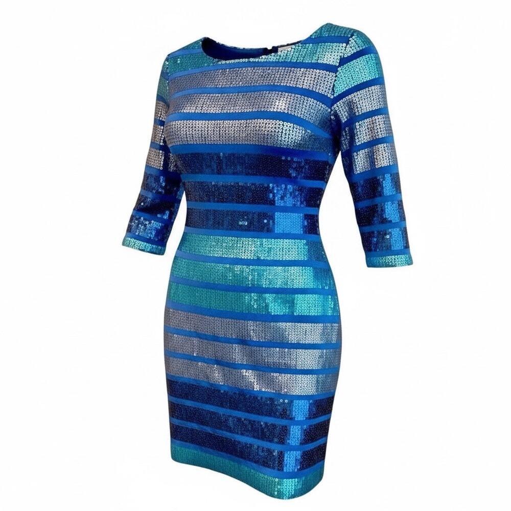 As U Wish Blue Ombre Sequin Bodycon Mini Dress